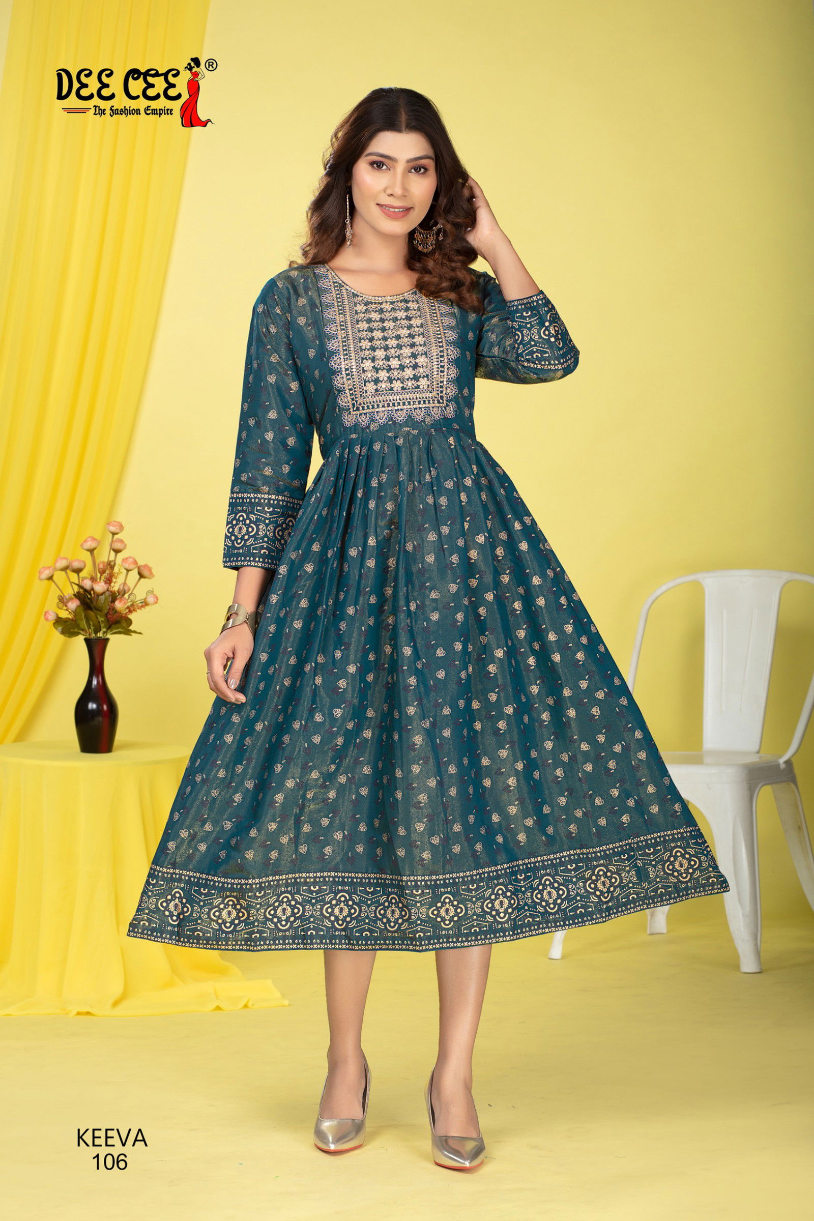 Deecee Keeva Casual Wear Printed Shimmer Kurtis Collection